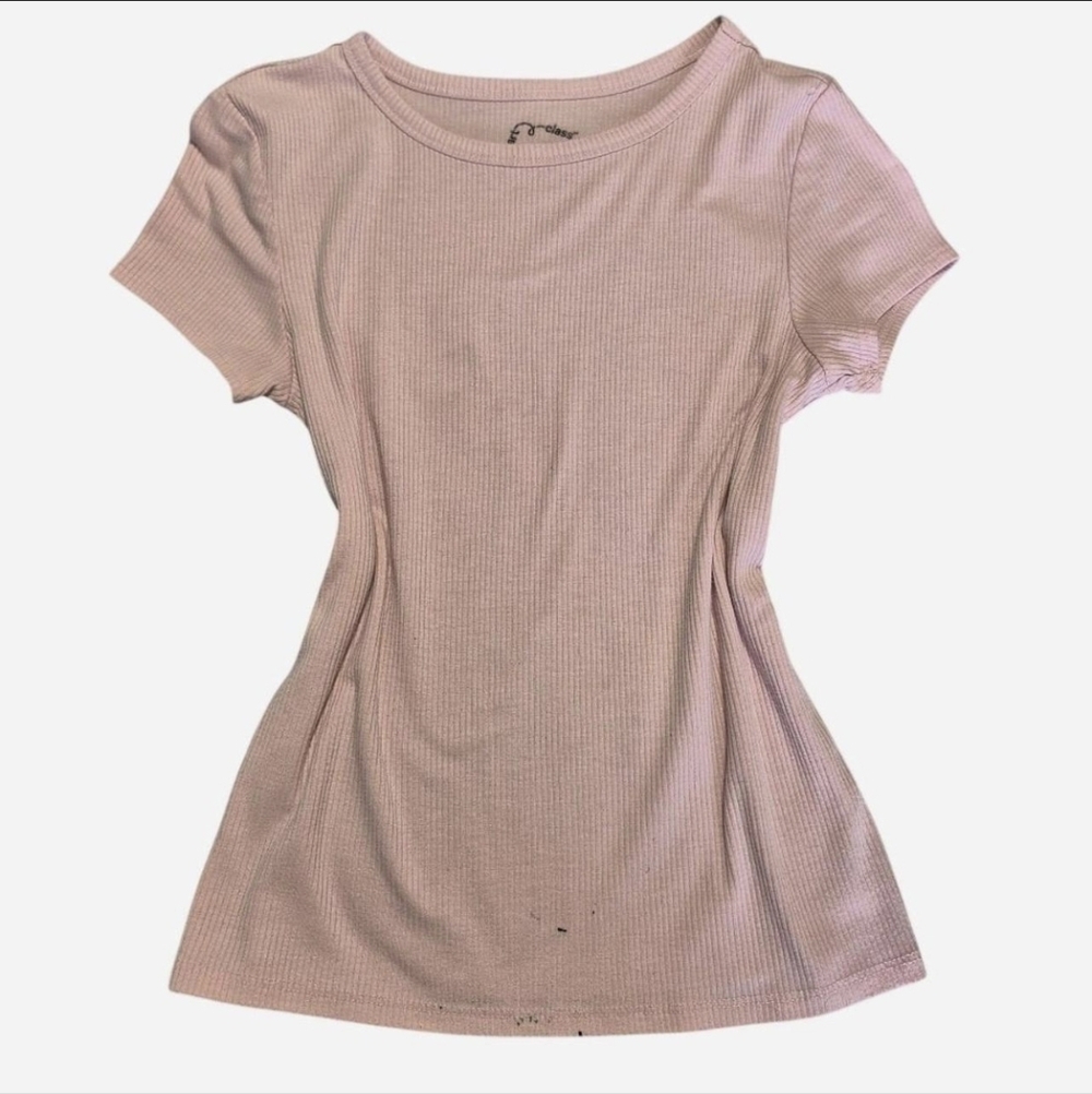 Light Pink Ribbed Tee From Art Class